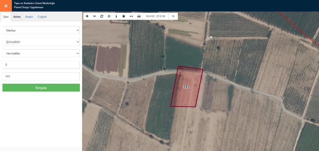 ŞEHZADELER HACIHALİLLER MAHALLESİ'NDE SATILIK TARLA (Y-1828)
