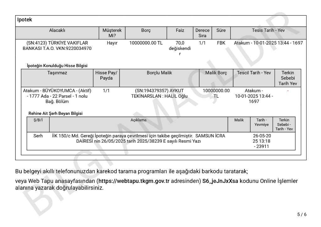 VakıfBank'tan Satılık 2+1 Daire