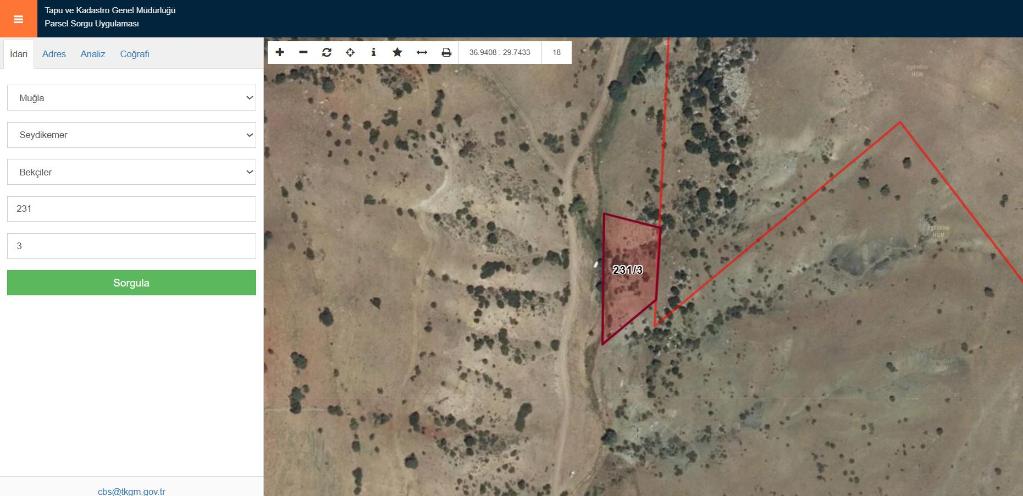 SEYDİKEMER BEKÇİLER MAHALLESİ'NDE SATILIK TARLA (H-1223)