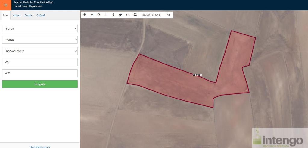 YUNAK KOÇYAZI MAHALLESİ'NDE SATILIK TARLA (U-41178)